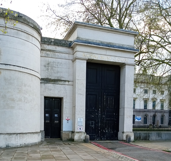 [Entrance to the former Royal Mint]